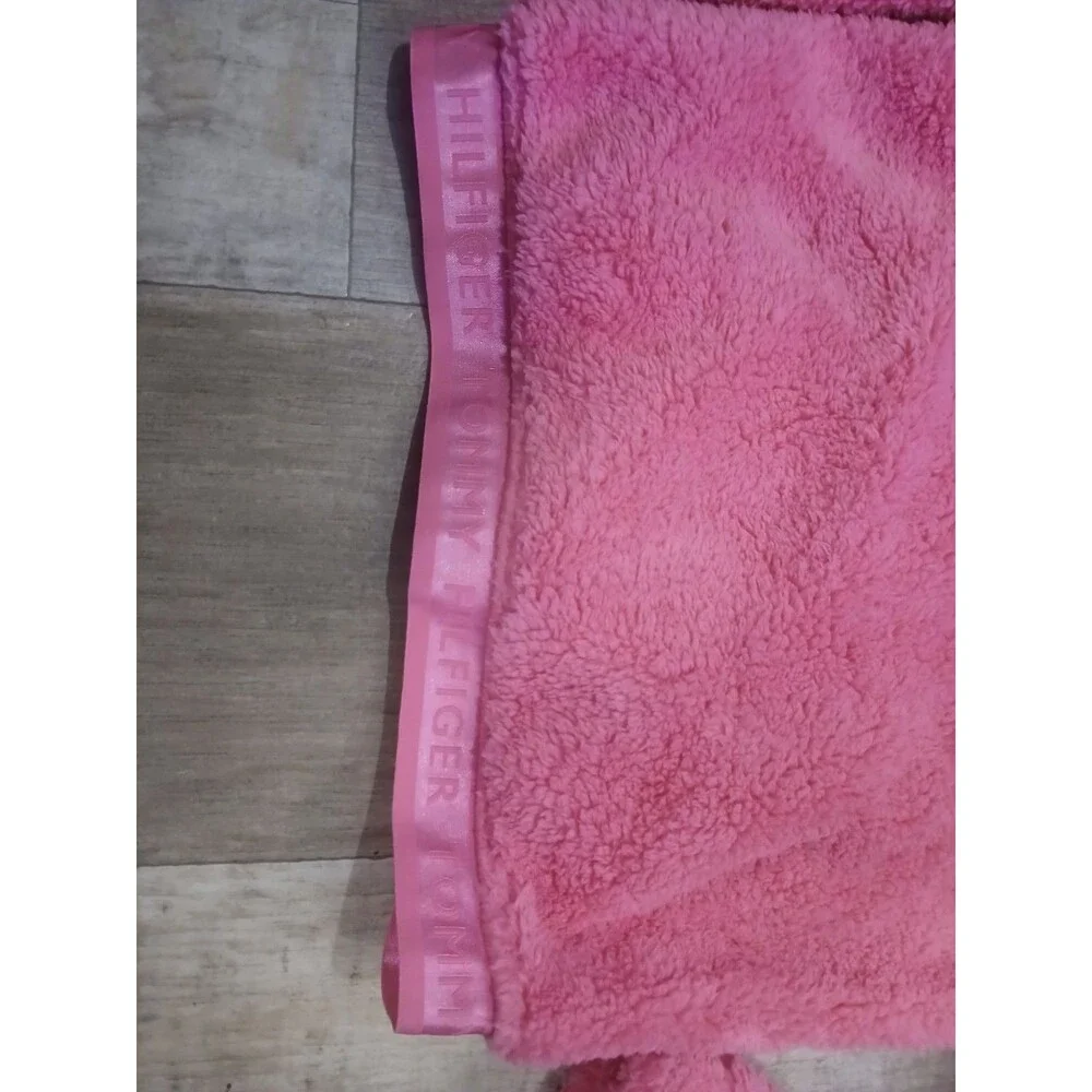 Tommy Hilfiger Girls Pink Sherpa Jacket Hot Pink Full Zip Size Large 12/14